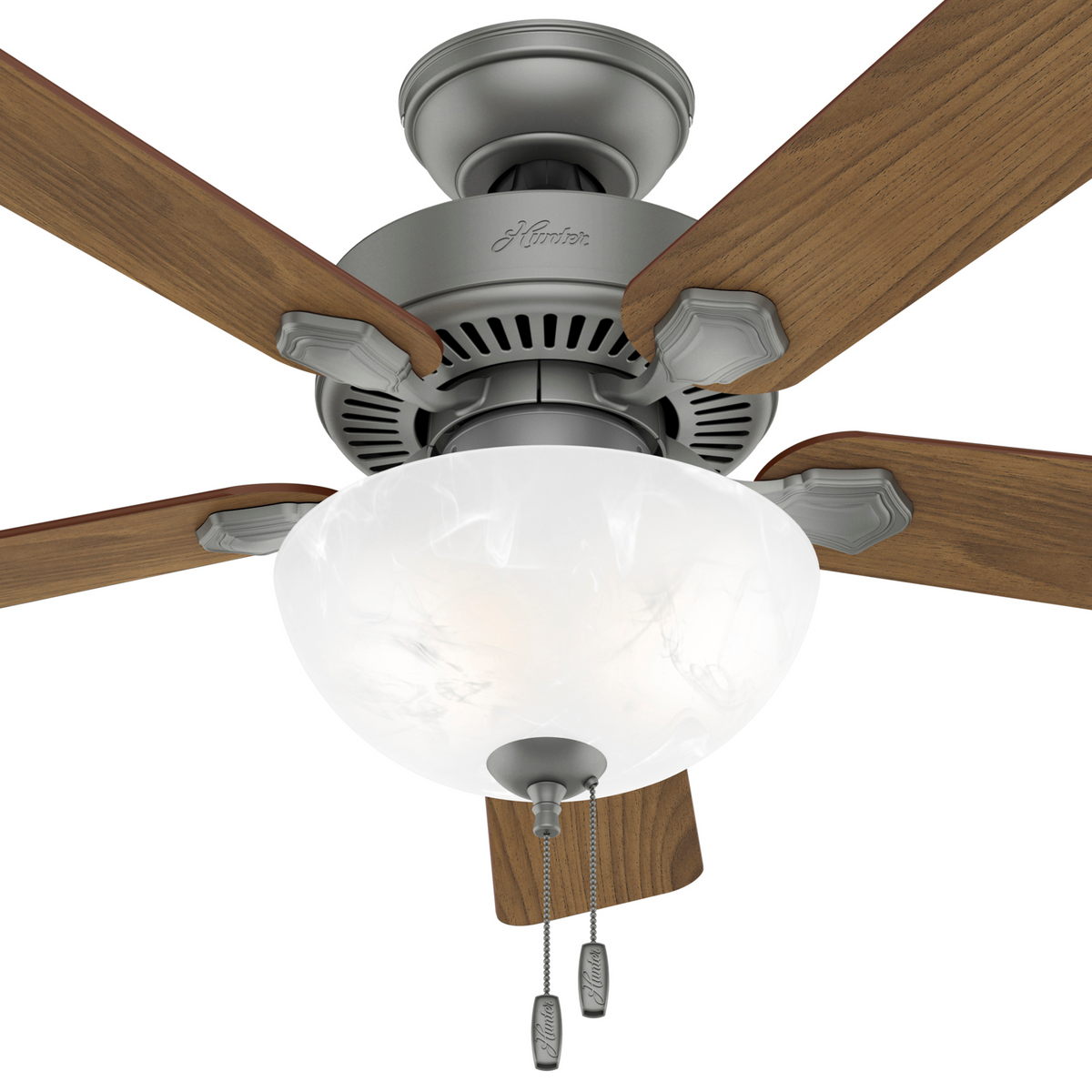 44 inch Swanson Matte Silver Ceiling Fan with LED Light Kit and Pull Chain