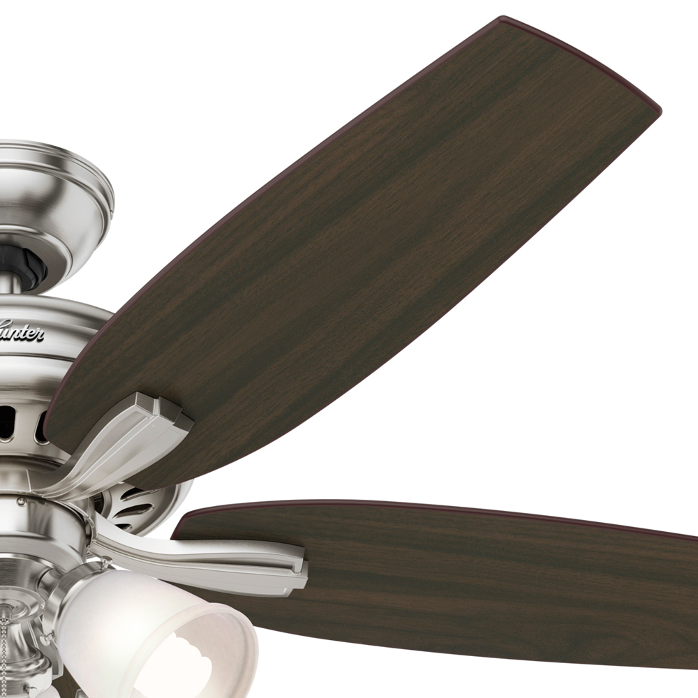 52 inch Newsome Brushed Nickel Ceiling Fan with LED Light Kit and Pull Chain