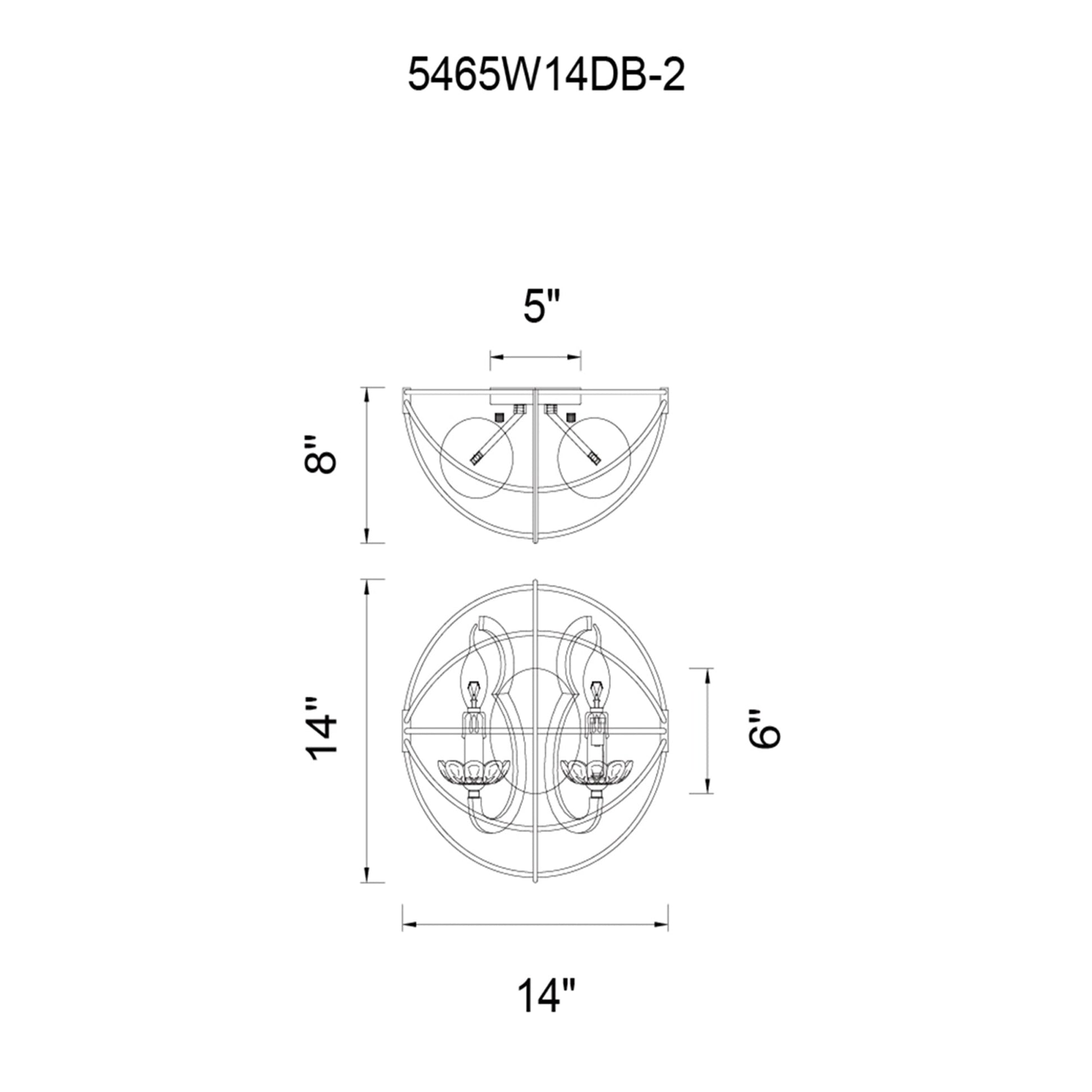 Campechia 2 Light Brown Wall Sconce with Crystal Beads