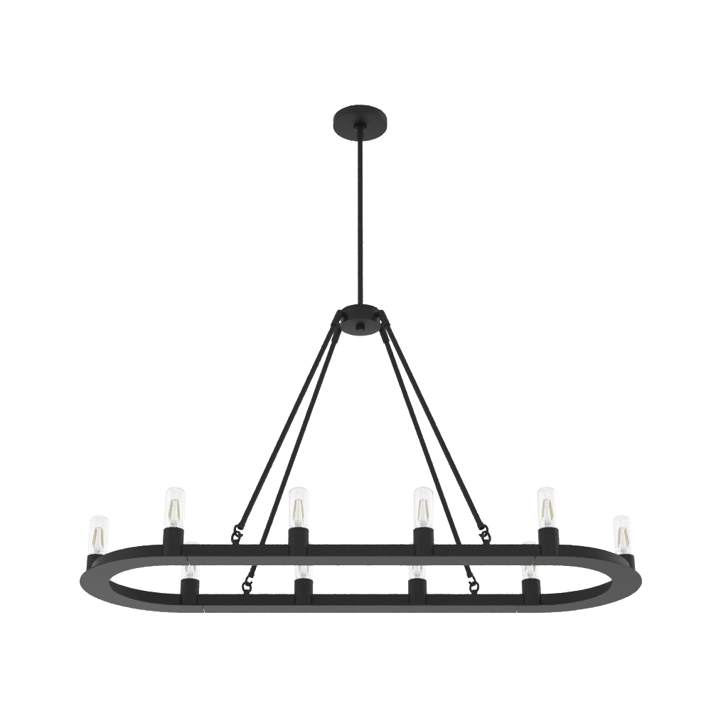 Saddlewood 46-inch 10-light Natural Black Iron Linear Chandelier
