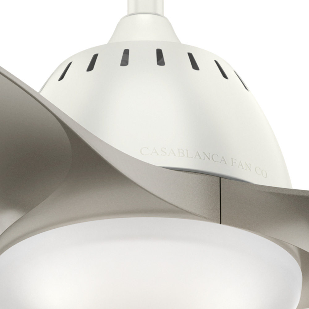 Casablanca 44 inch Wisp Fresh White LED Ceiling Fan Handheld Remote