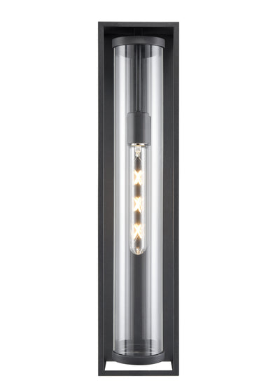24-inch Caleb Textured Black 1-Light Outdoor Wall Sconce
