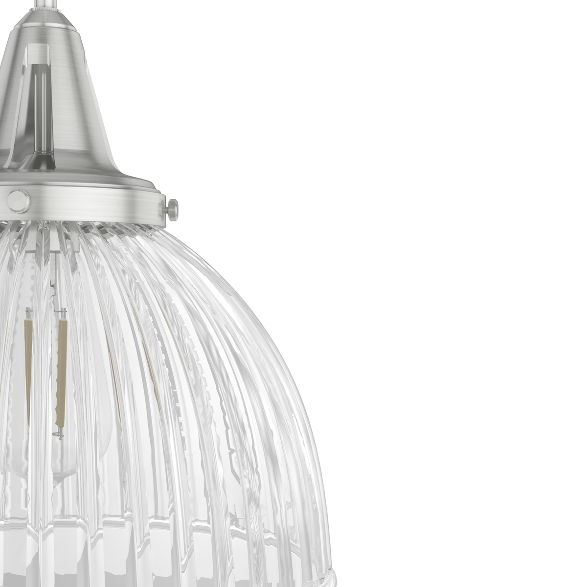 Cypress Grove 13-inch 1-light Brushed Nickel Industrial Pendant with Clear Holophane Glass