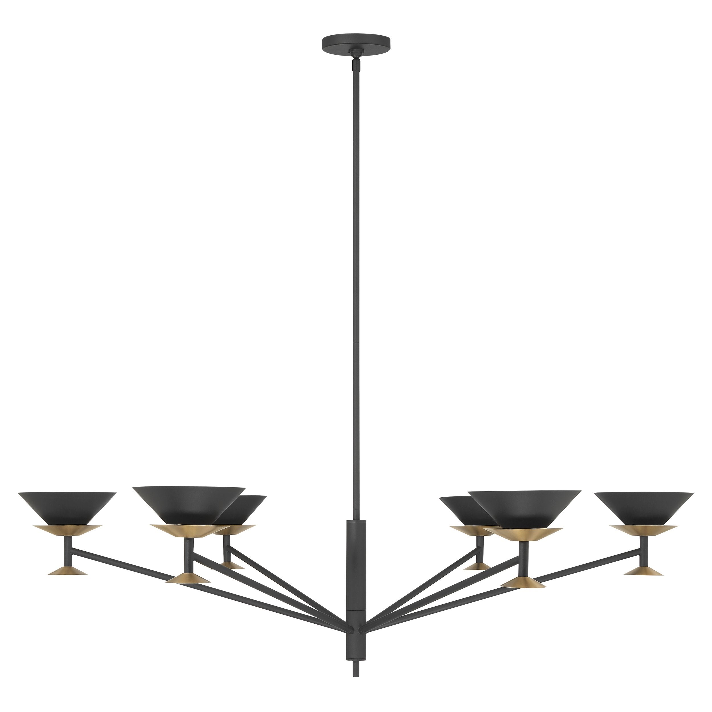 Tremolo 48-inch 6-light Textured Black and Champagne Gold Chandelier