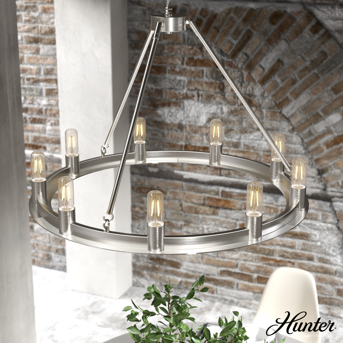 Saddlewood 30-inch 9-light Brushed Nickel Chandelier