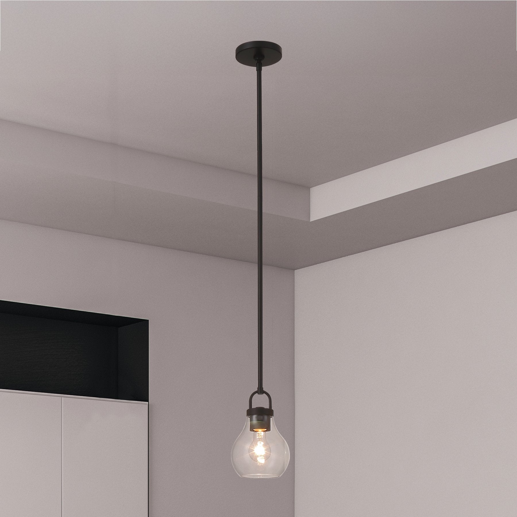 Mansfield 6-inch 1-light Matte Black Pendant Light with Clear Glass Shade