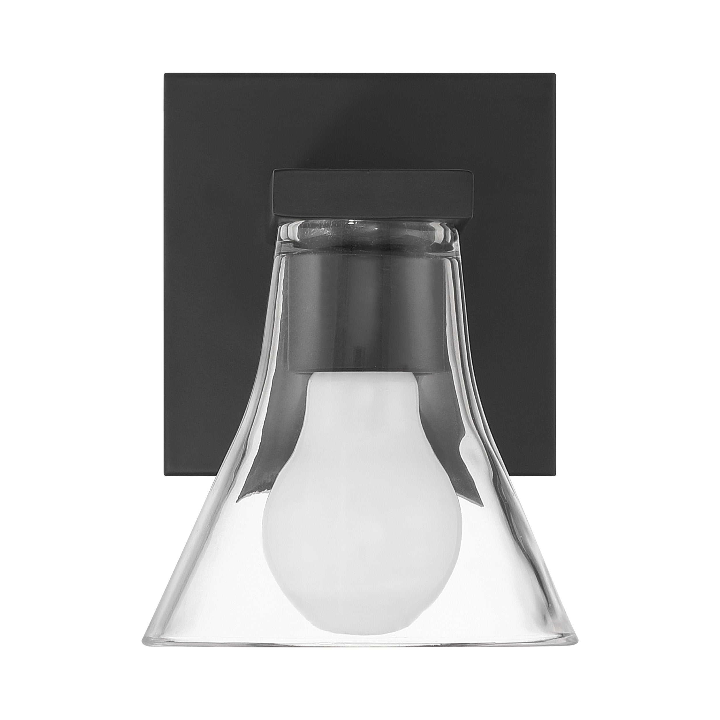 Gilford 5-inch 1-light Matte Black Vanity Light with Clear Glass Shade