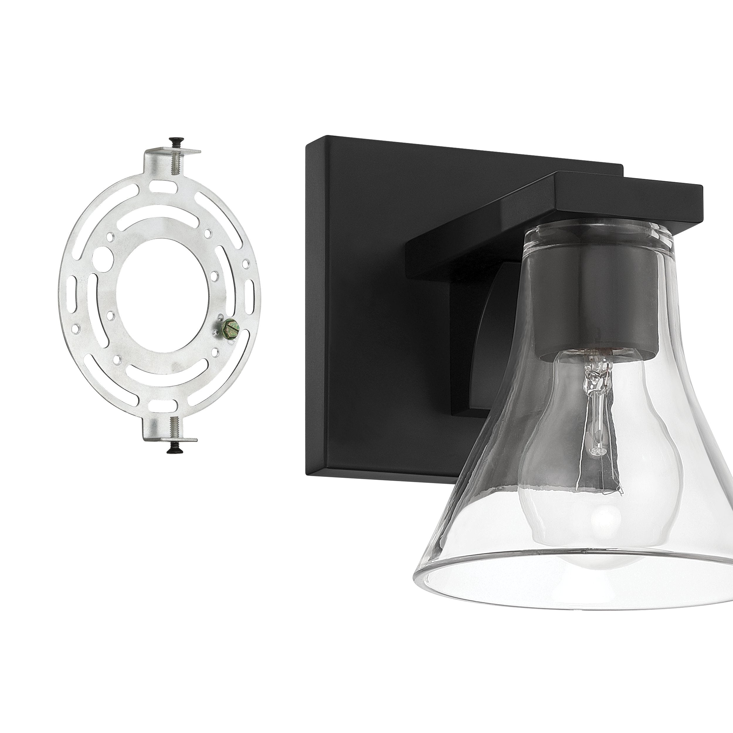 Gilford 5-inch 1-light Matte Black Vanity Light with Clear Glass Shade