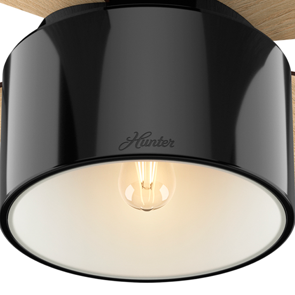 52 inch Cranbrook Gloss Black Low Profile Ceiling Fan with LED Light Kit and Handheld Remote