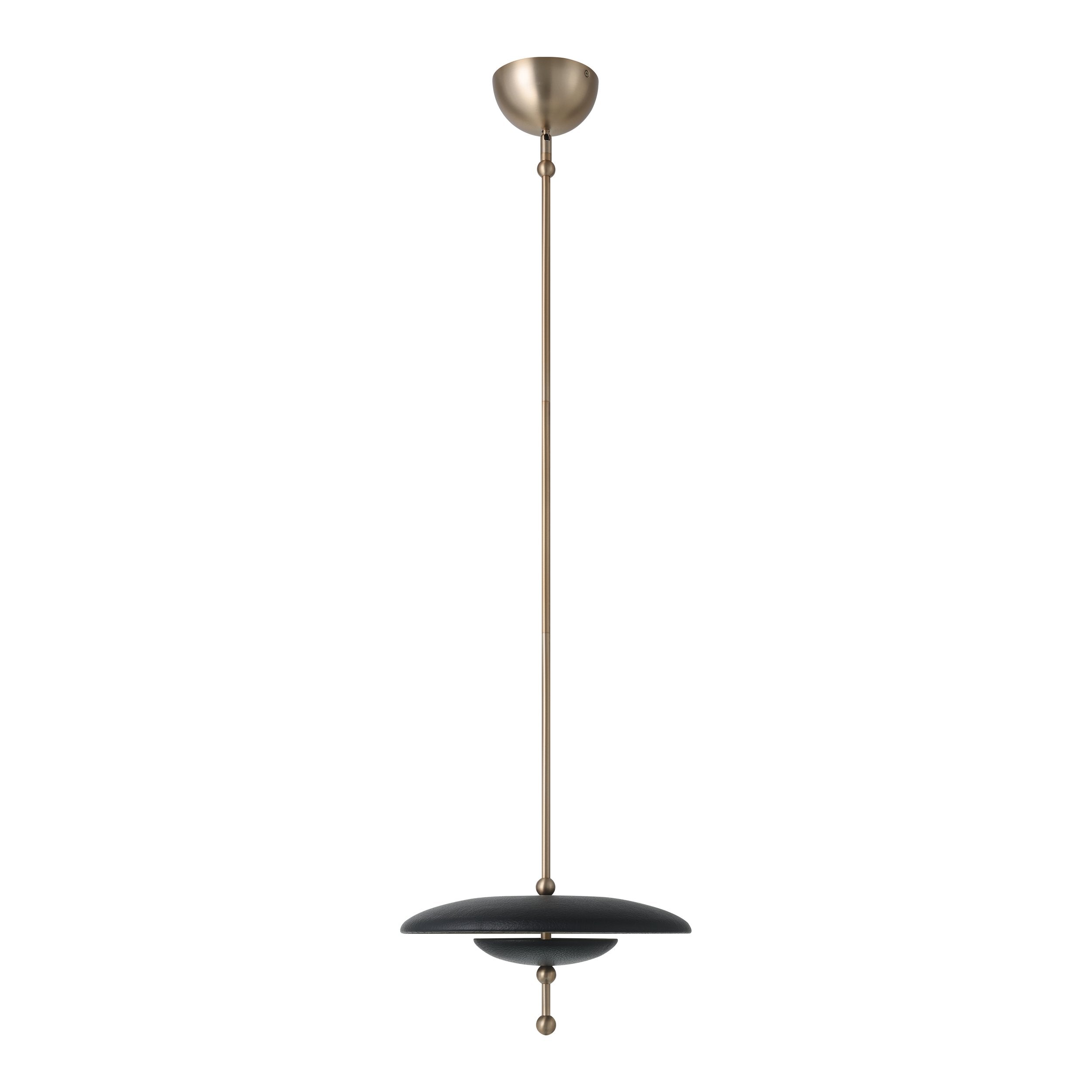 Sinclair 14-inch Champagne Gold and Black Faux Leather 5CCT LED Convertible Pendant