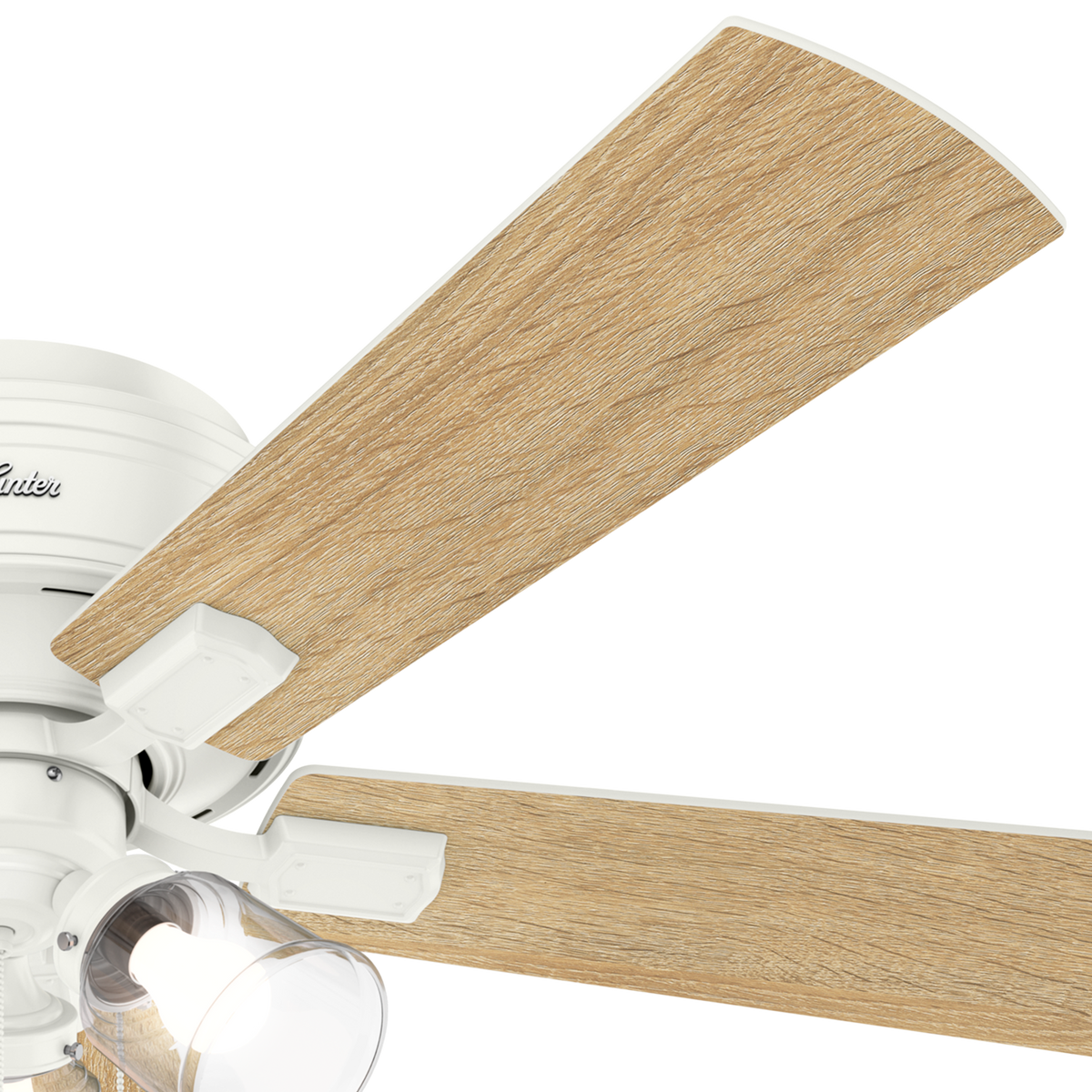 52 inch Crestfield Fresh White Low Profile Ceiling Fan with LED Light Kit and Pull Chain