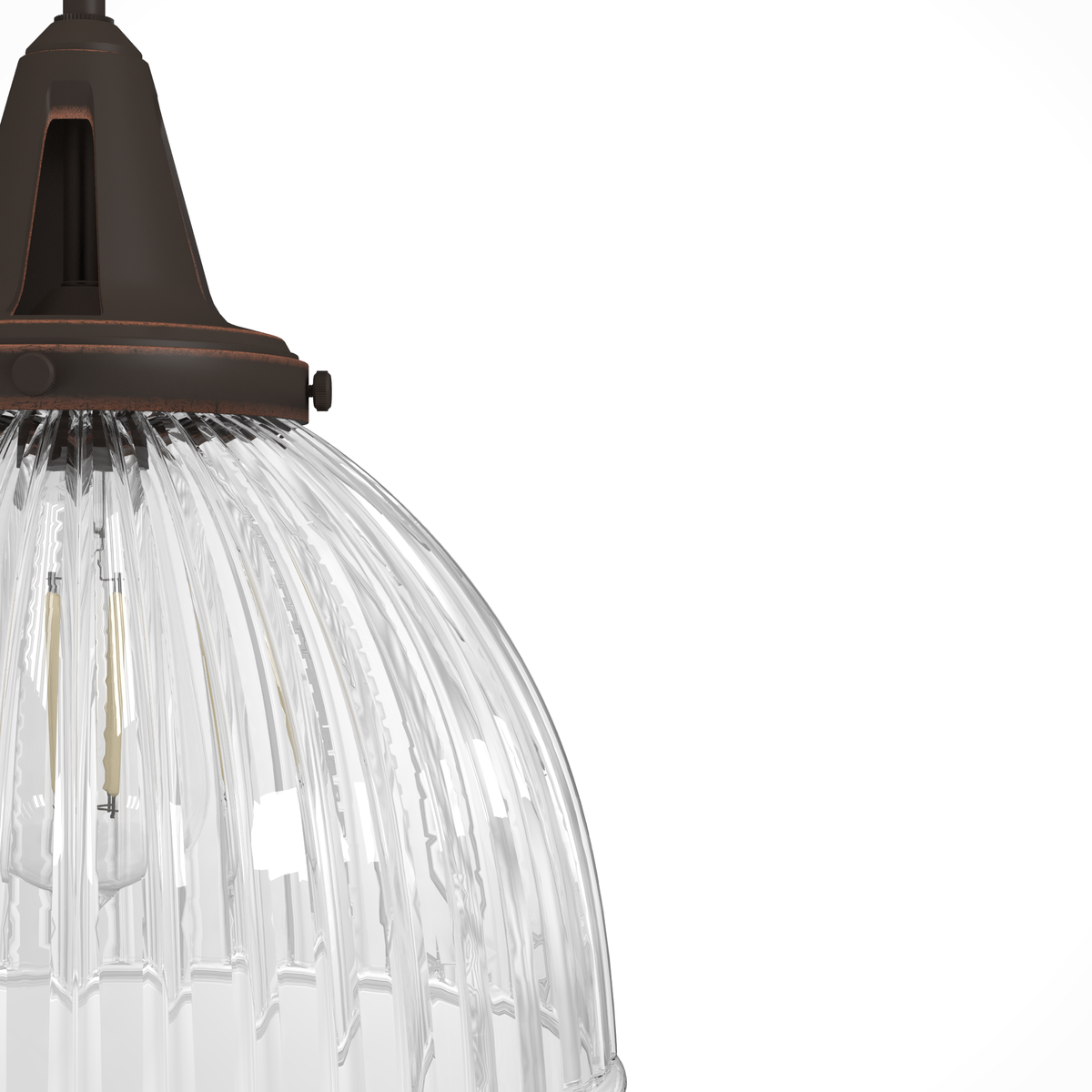 Cypress Grove 13-inch 1-light Onyx Bengal Industrial Pendant with Clear Holophane Glass