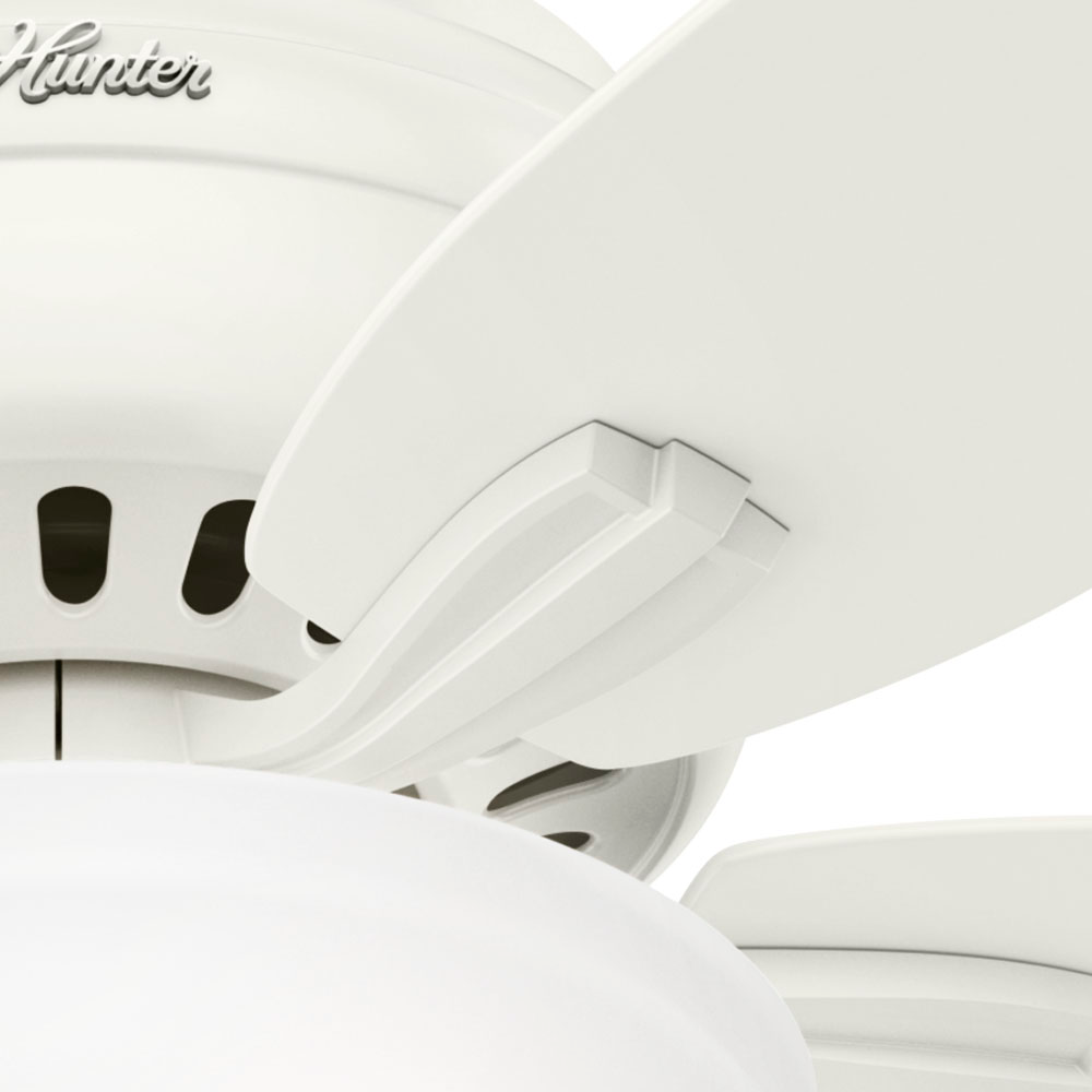 52 inch Newsome Fresh White Low Profile Ceiling Fan with LED Light Kit and Pull Chain