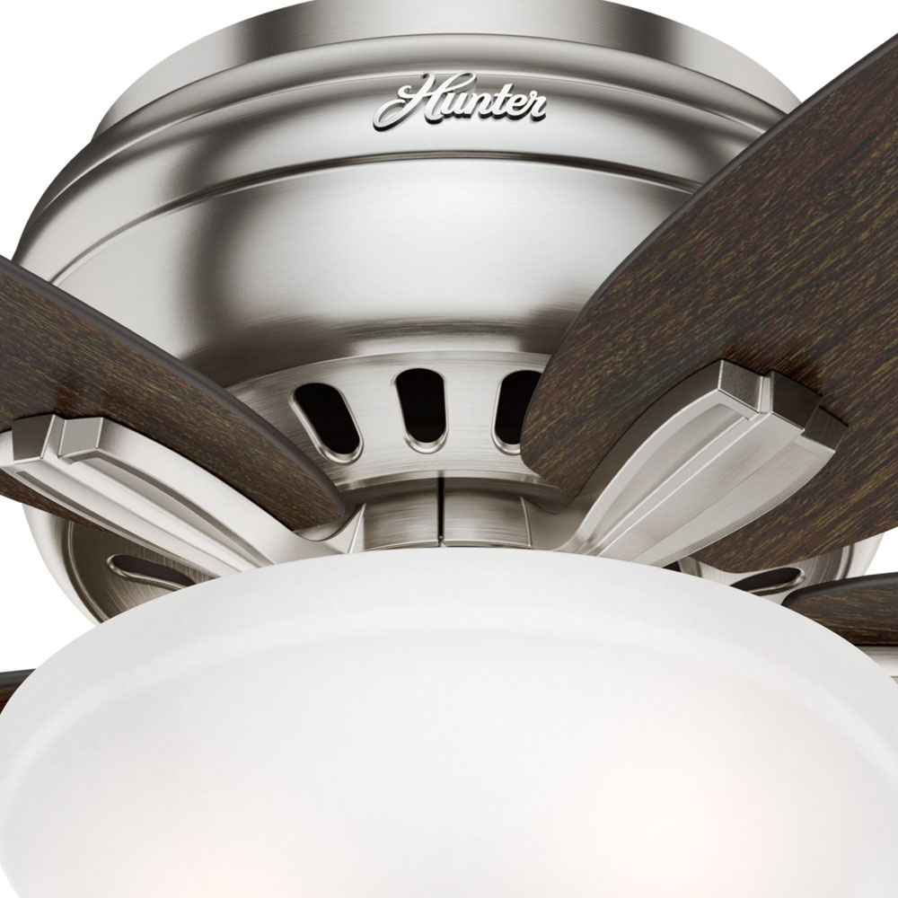 42 inch Newsome Brushed Nickel Low Profile Ceiling Fan with LED Light Kit and Pull Chain