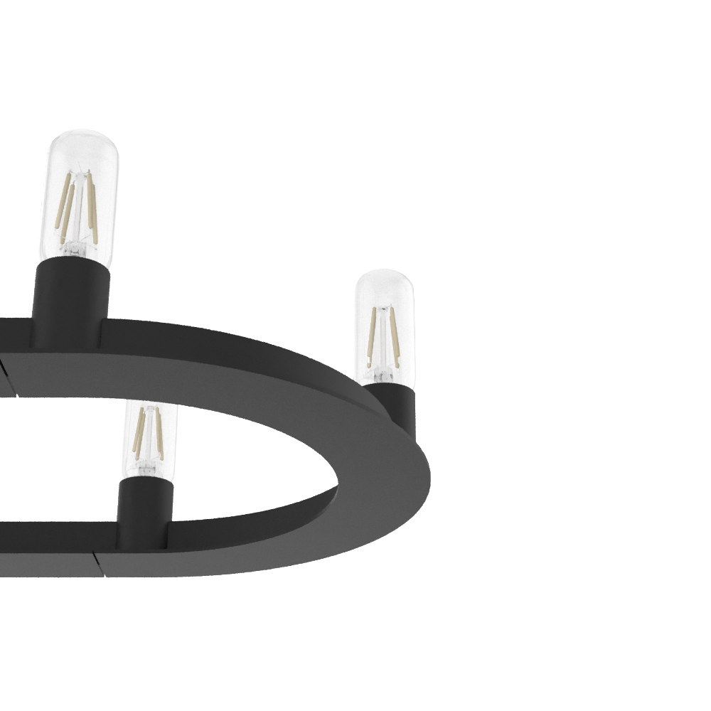 Saddlewood 46-inch 10-light Natural Black Iron Linear Chandelier