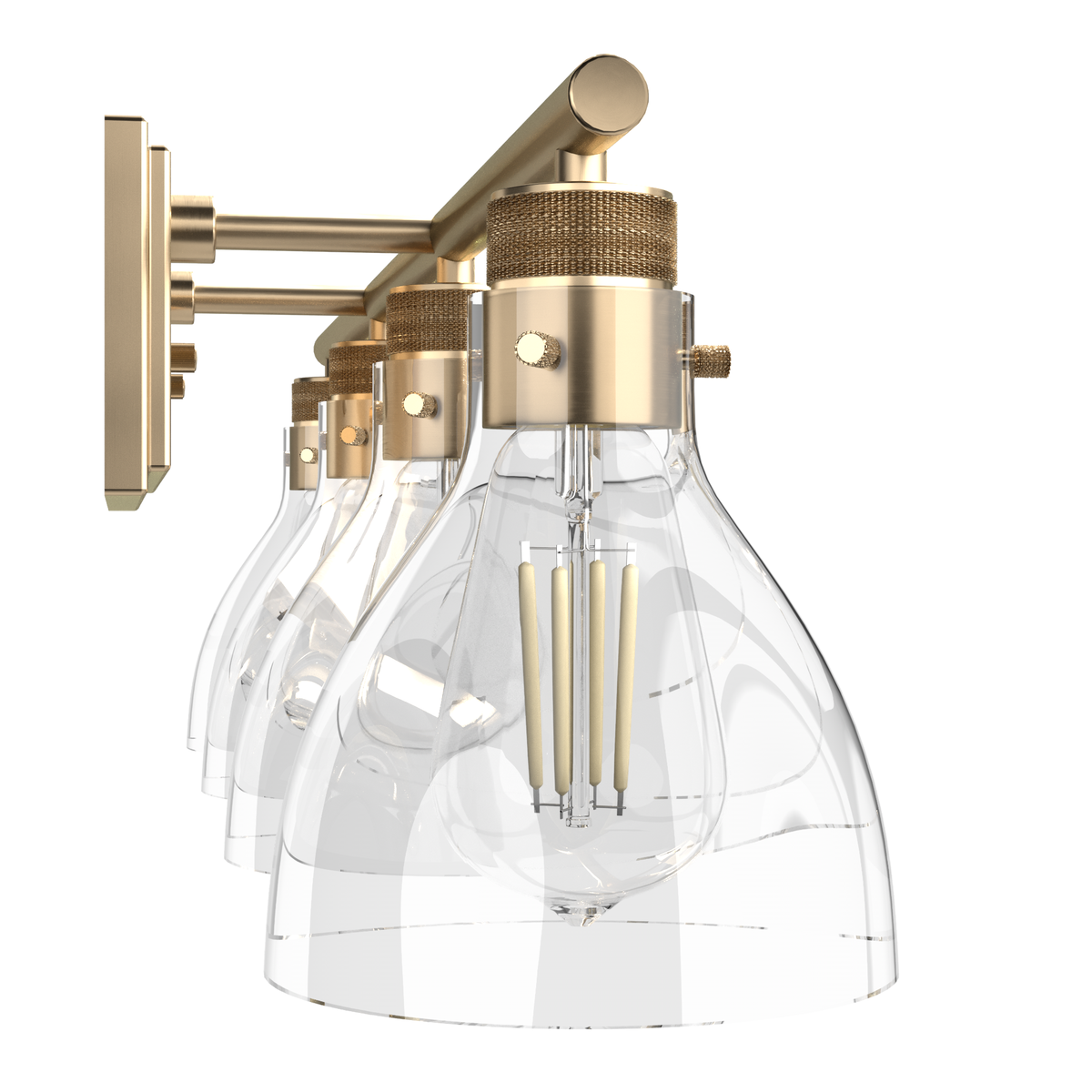 Van Nuys 32-inch 4-light Alturas Gold Vanity Light with Clear Glass