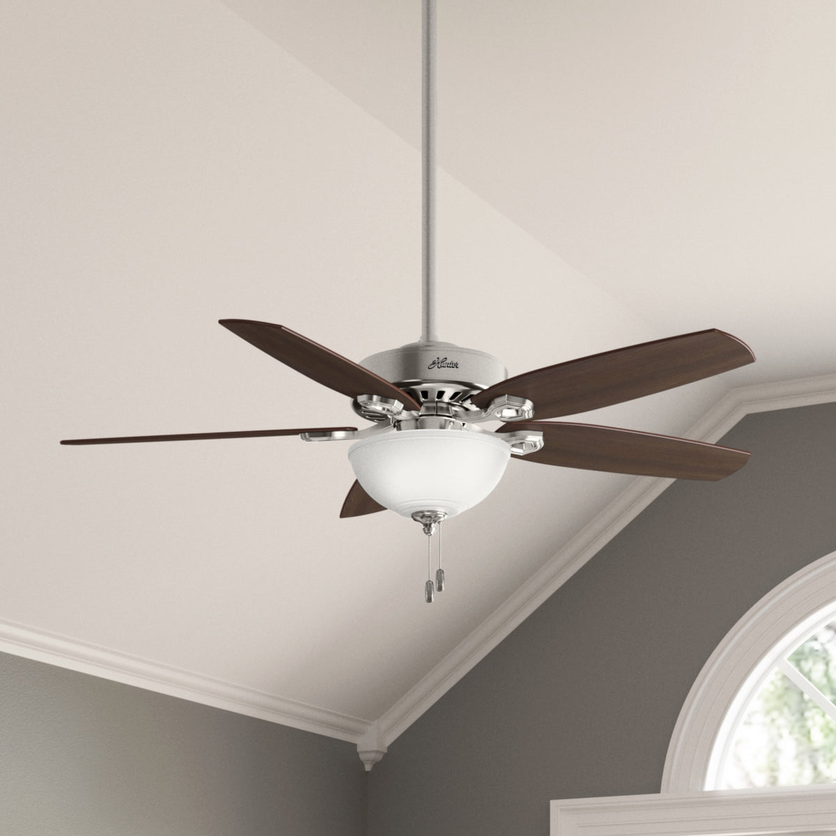 52 inch Builder Brushed Nickel LED Ceiling Fan
