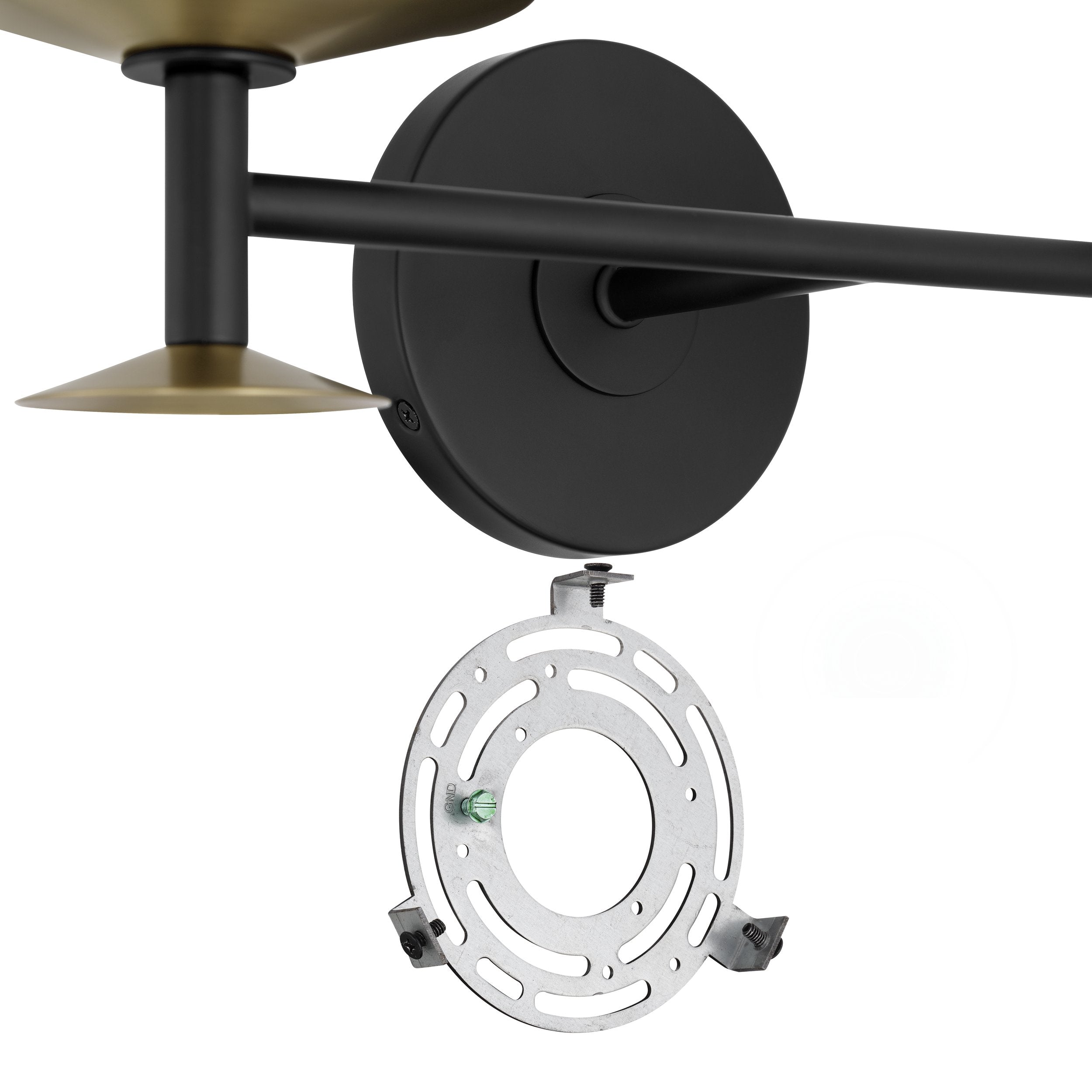 Tremolo 20-inch 2-light Matte Black and Champagne Gold Vanity Light with Etched Opal Glass