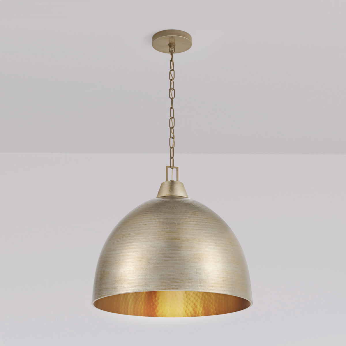 17'' Arrco Antique Silver Leaf 3 Light Pendant