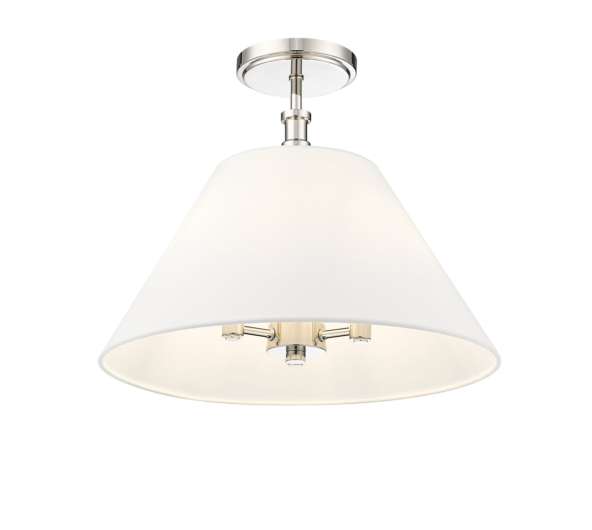 13.25'' Adorra Polished NickelWhite 3 Light Semi-Flush Mount