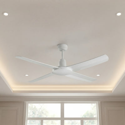 52 Inch IP55 Wet Rated White Fan with Remote
