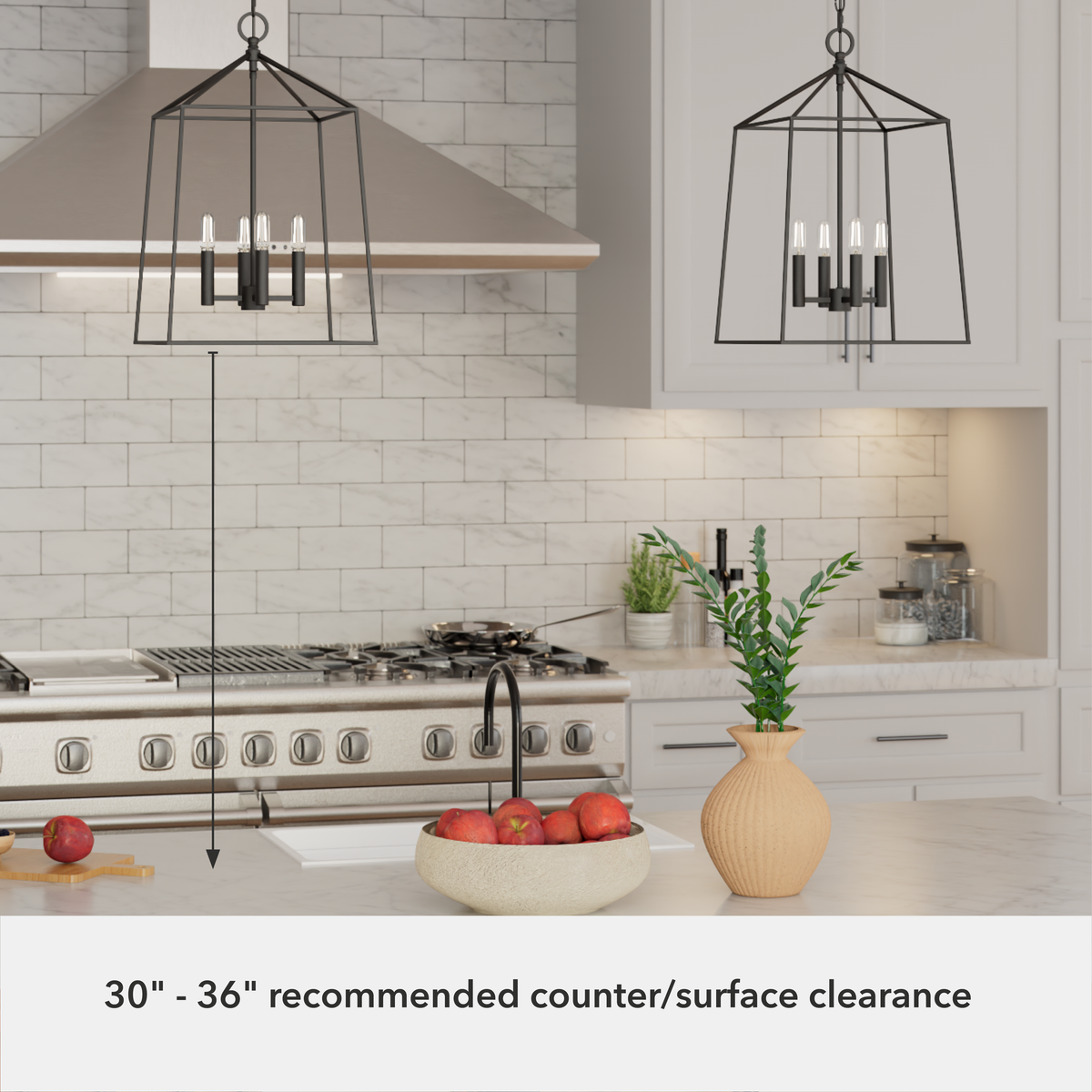 Fair Oaks 13-inch 4-light Matte Black Lantern Pendant
