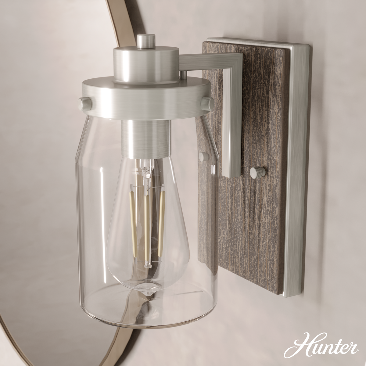 Gatz 31.5-inch 4-light Brushed Nickel Vanity Light with Clear Fluted Glass