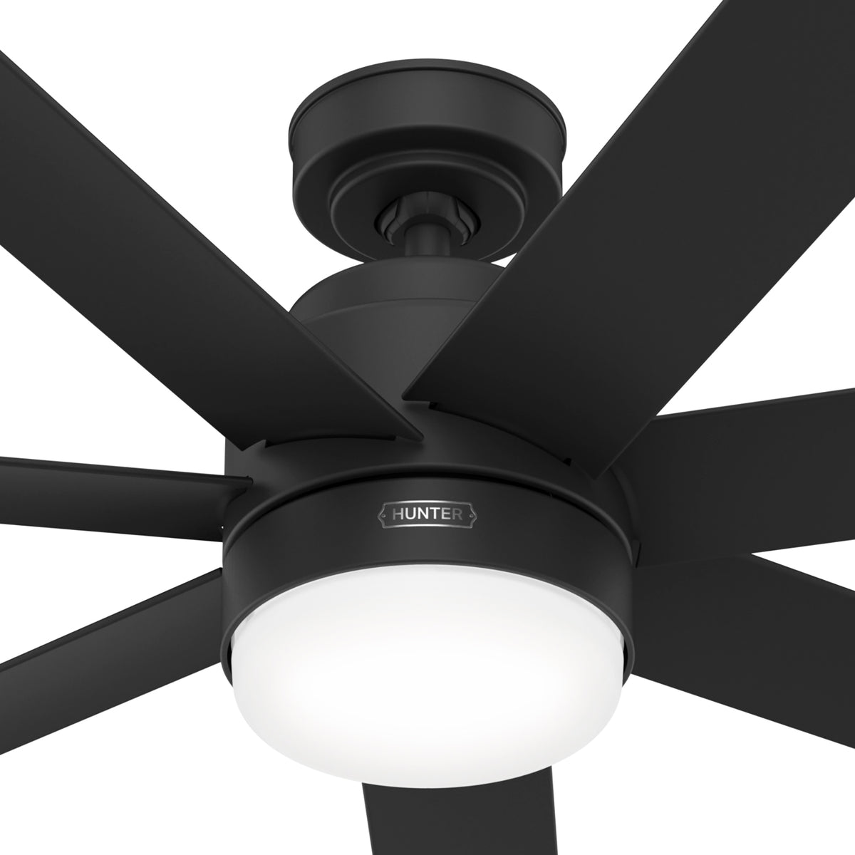 52 inch Brazos ENERGY STAR® Matte Black Damp Rated Ceiling Fan with LED Light Kit and Handheld Remote