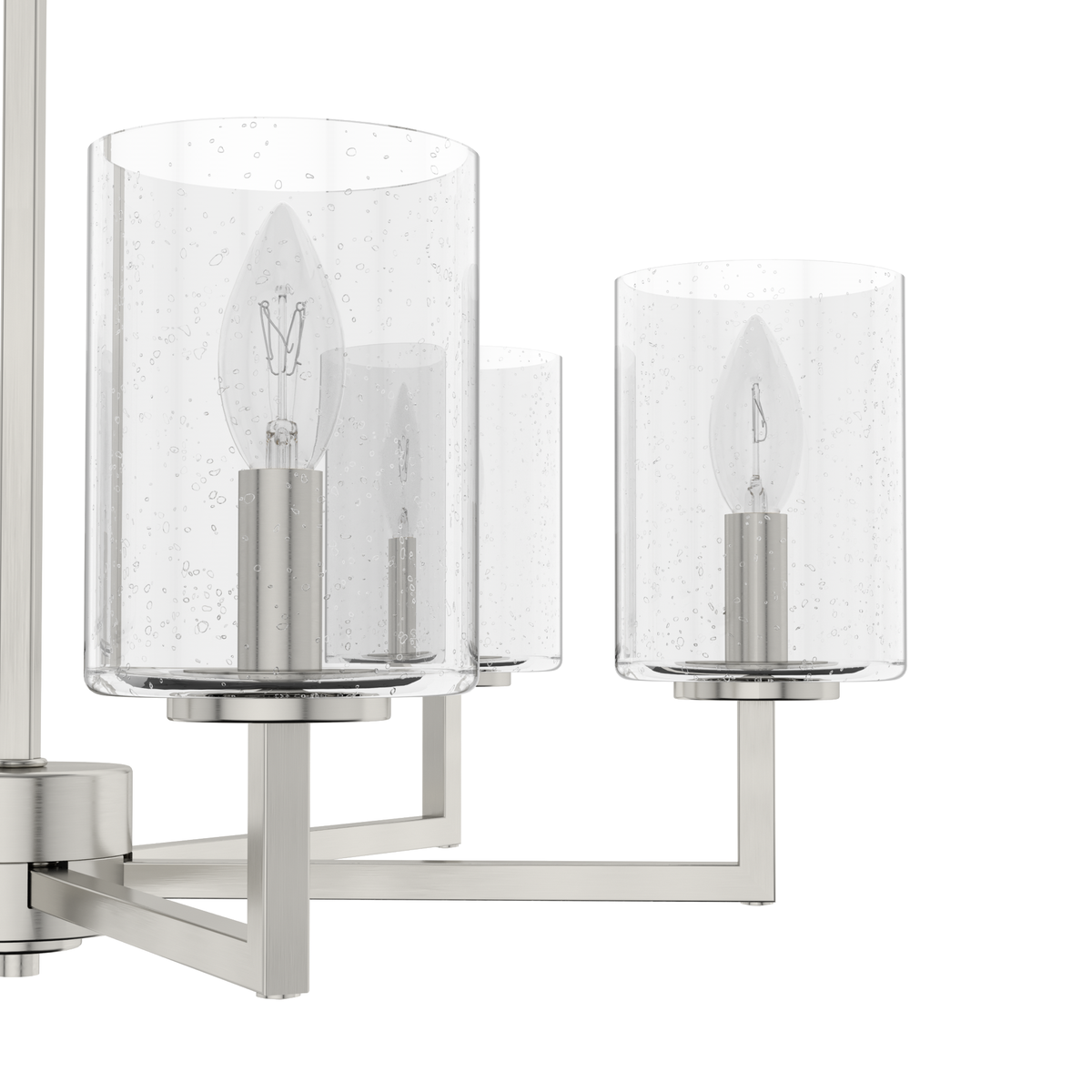 Kerrison 24.5-inch 6-light Brushed Nickel Chandelier with Seeded Glass