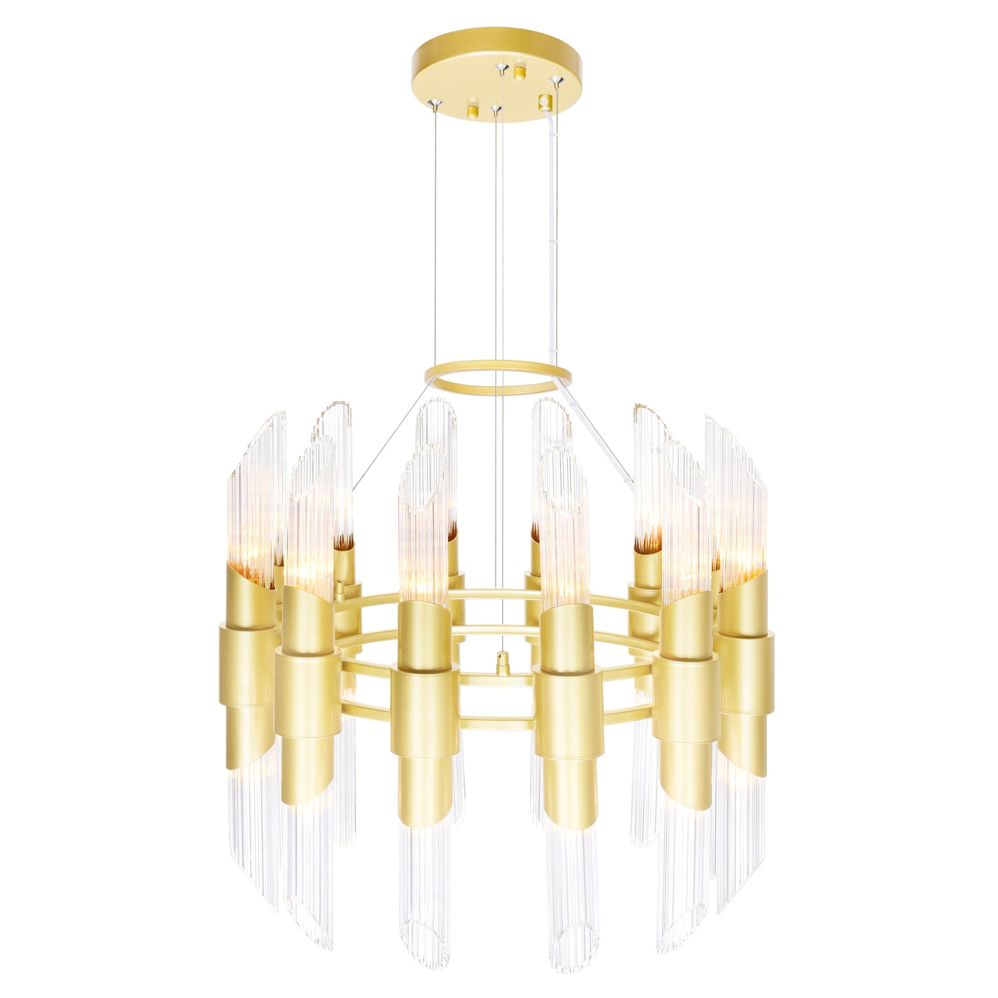 Croissant 24 Light Chandelier With Satin Gold Finish