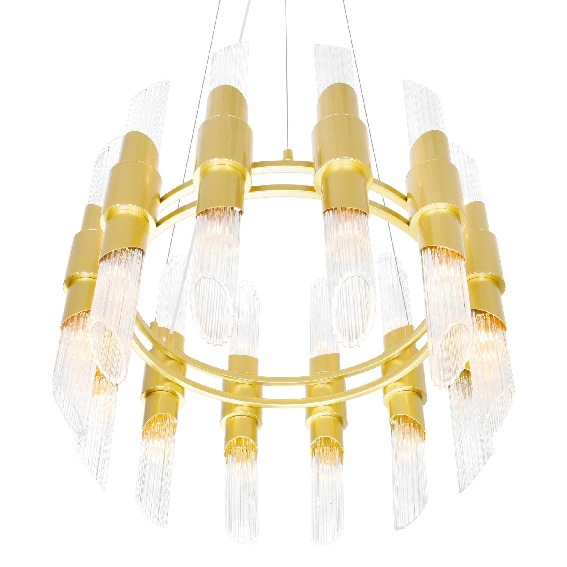 Croissant 24 Light Chandelier With Satin Gold Finish