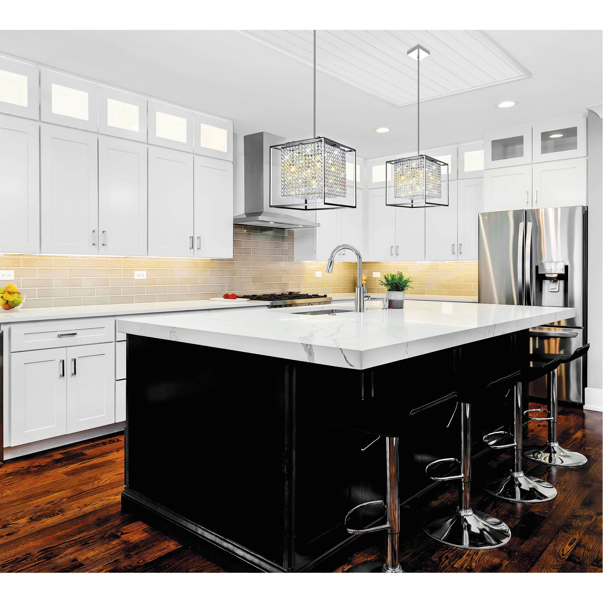 Cube 5 Light Chrome Chandelier