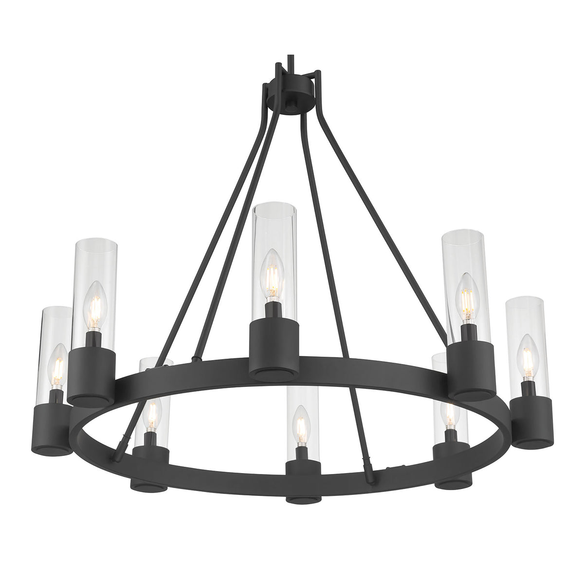26.25'' Evandrel Matte Black 8 Light Chandelier