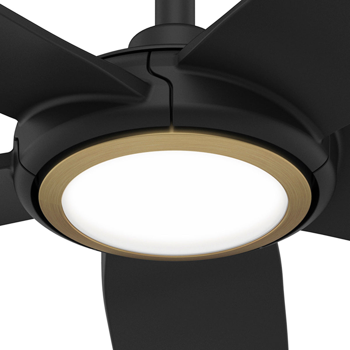52 inch Zentech Wi-Fi ENERGY STAR® Matte Black Damp Rated Ceiling Fan with LED Light Kit and Handheld Remote