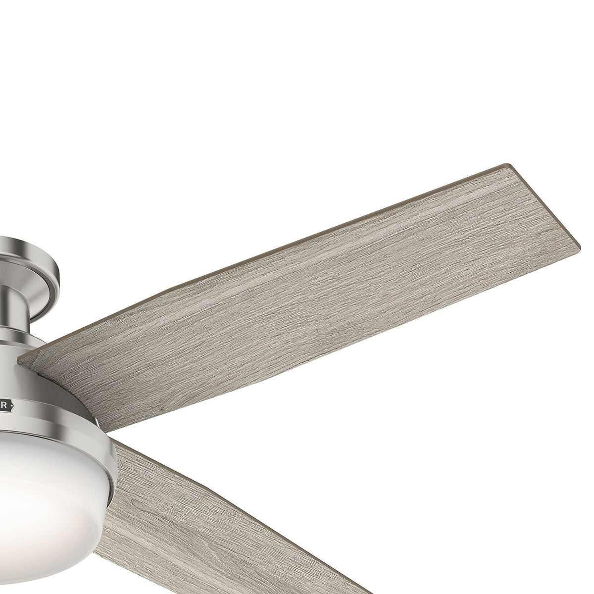 52 inch Dempsey Brushed Nickel Low Profile Ceiling Fan with LED Light Kit