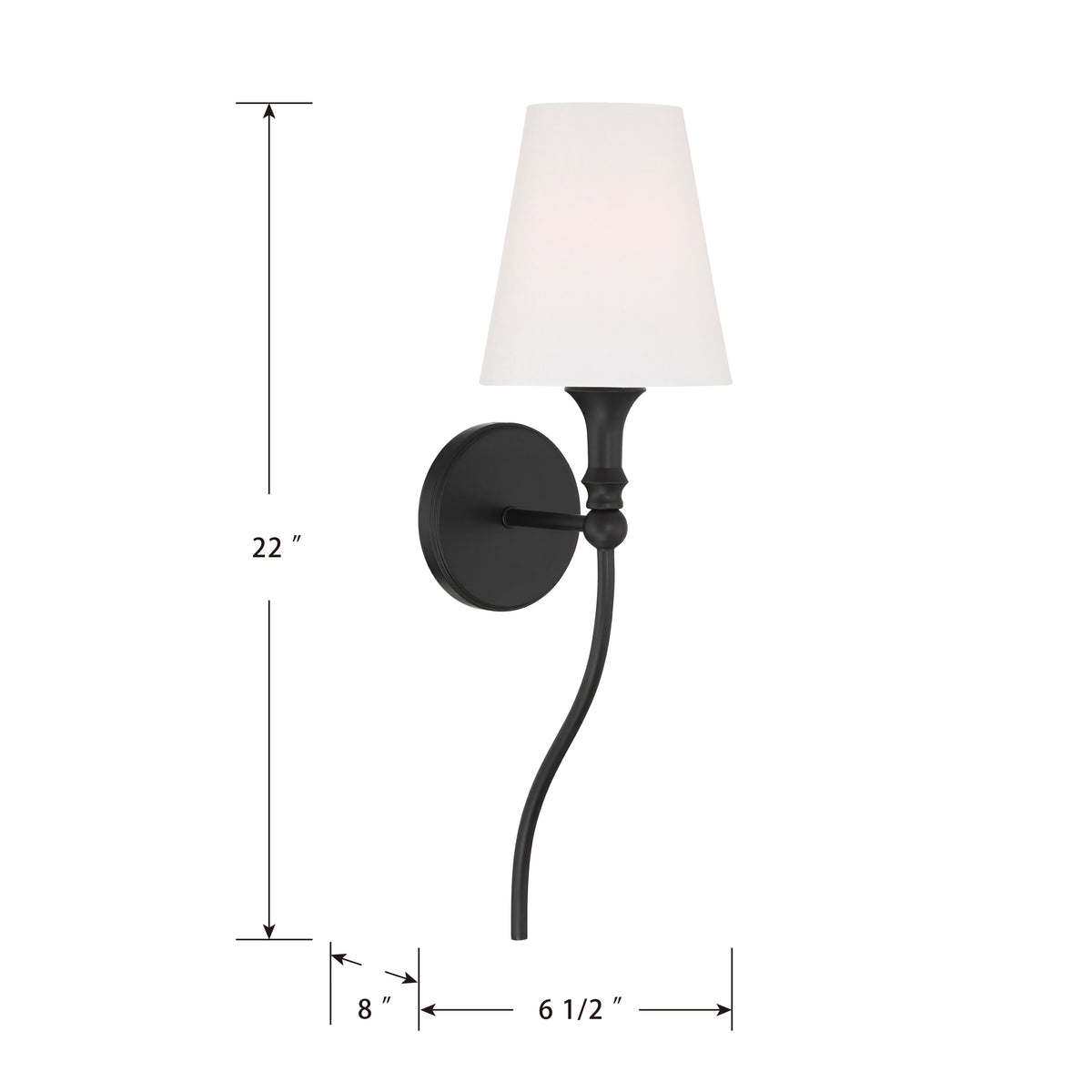 6.5'' Mairbourne Matte Black 1 Light Wall Sconce