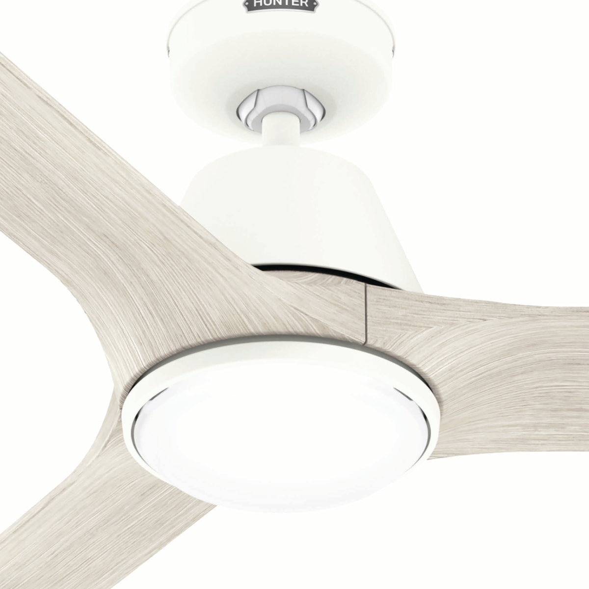60 inch Aeronaut Wi-Fi ENERGY STAR® Matte White Damp Rated Ceiling Fan with LED Light Kit and Handheld Remote