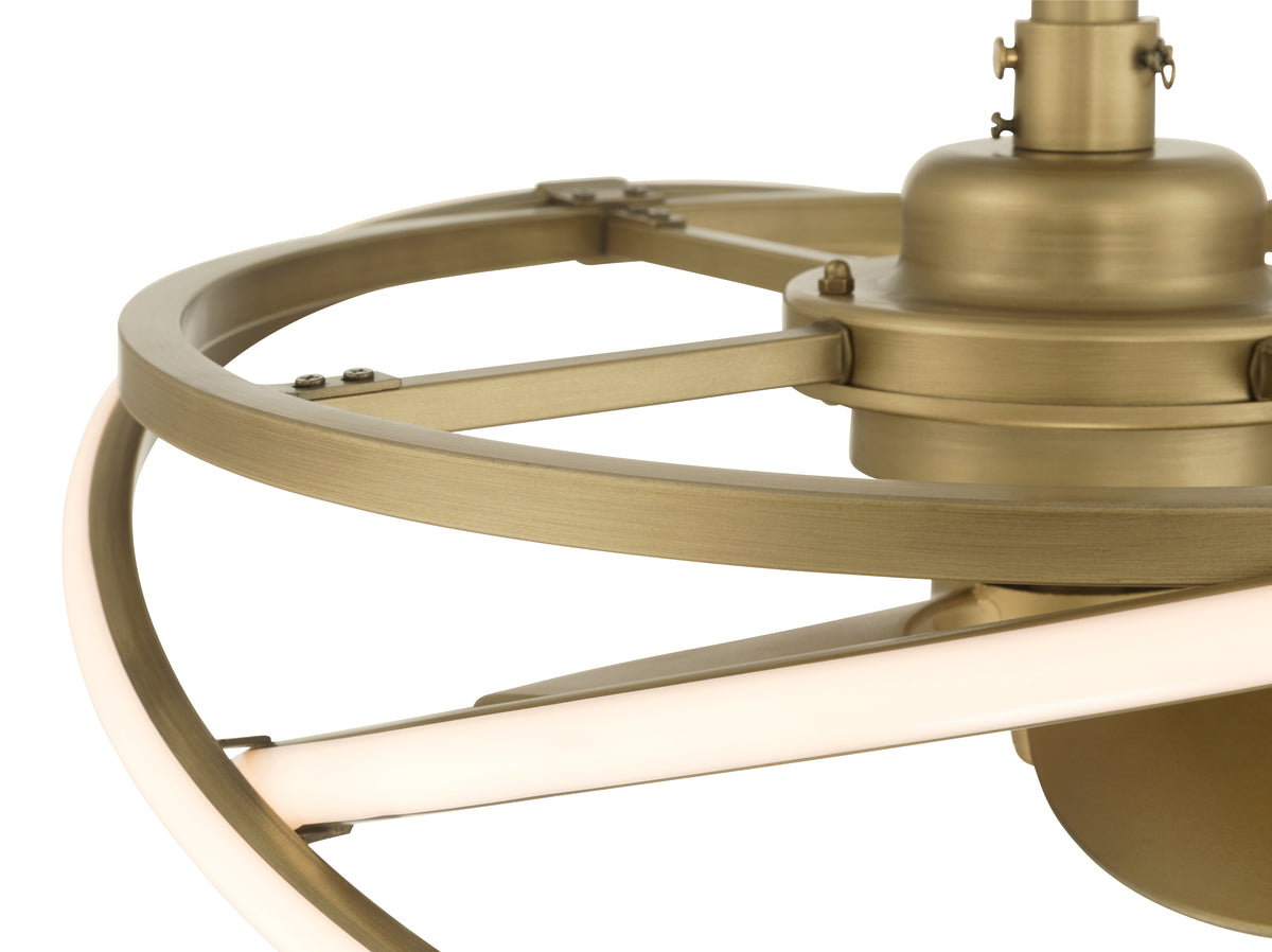 20 inch Cirro Fandelier Luxe Gold Ceiling Fan with LED Light Kit and Handheld Remote