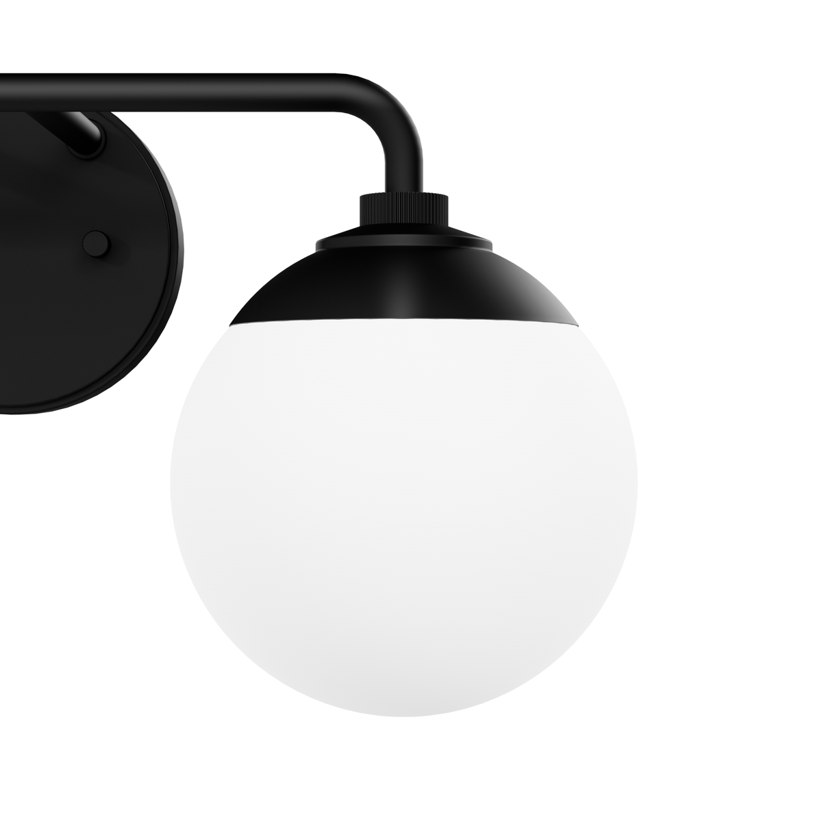 Hepburn 18-inch 2-light Matte Black Vanity Light with Cased White Glass
