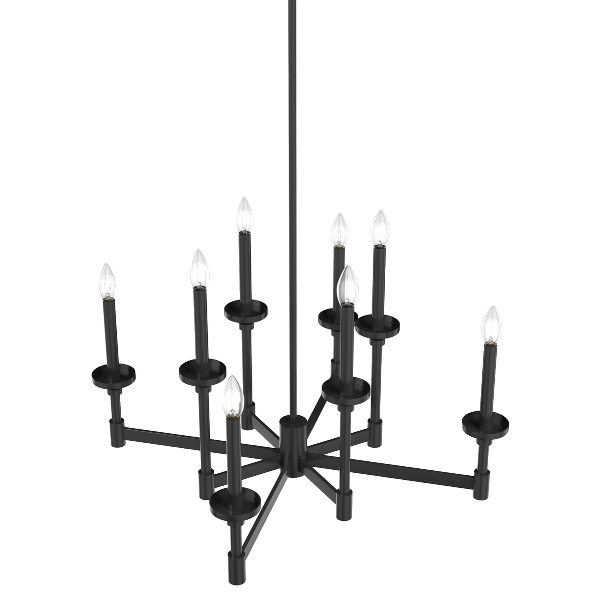 Briargrove 30-inch 8-light Matte Black Chandelier