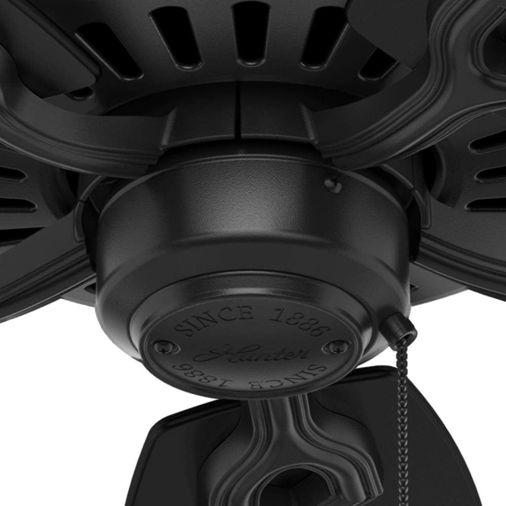 52 inch Builder Matte Black Ceiling Fan and Pull Chain