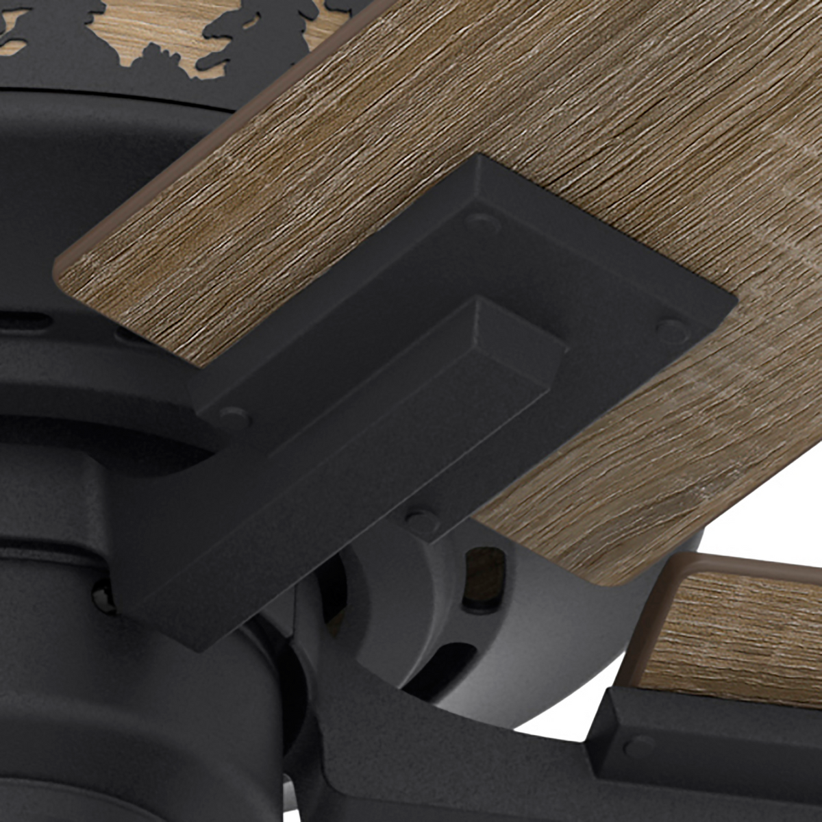 52 inch Vista Natural Black Iron Ceiling Fan with LED Light Kit and Pull Chain