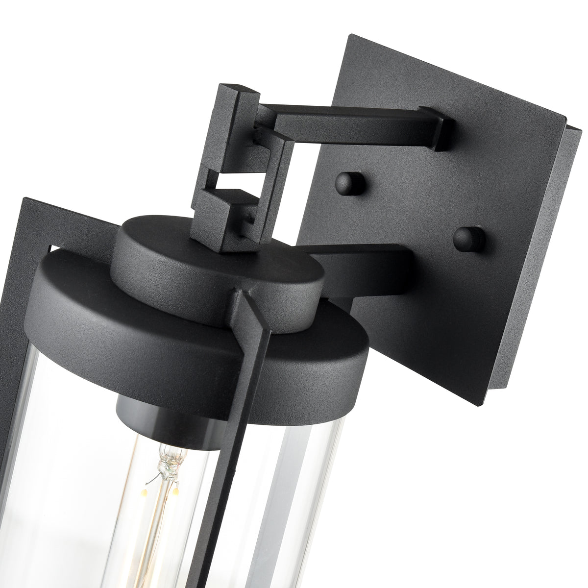 12.5-inch Ellway Textured Black 1-Light Outdoor Wall Sconce