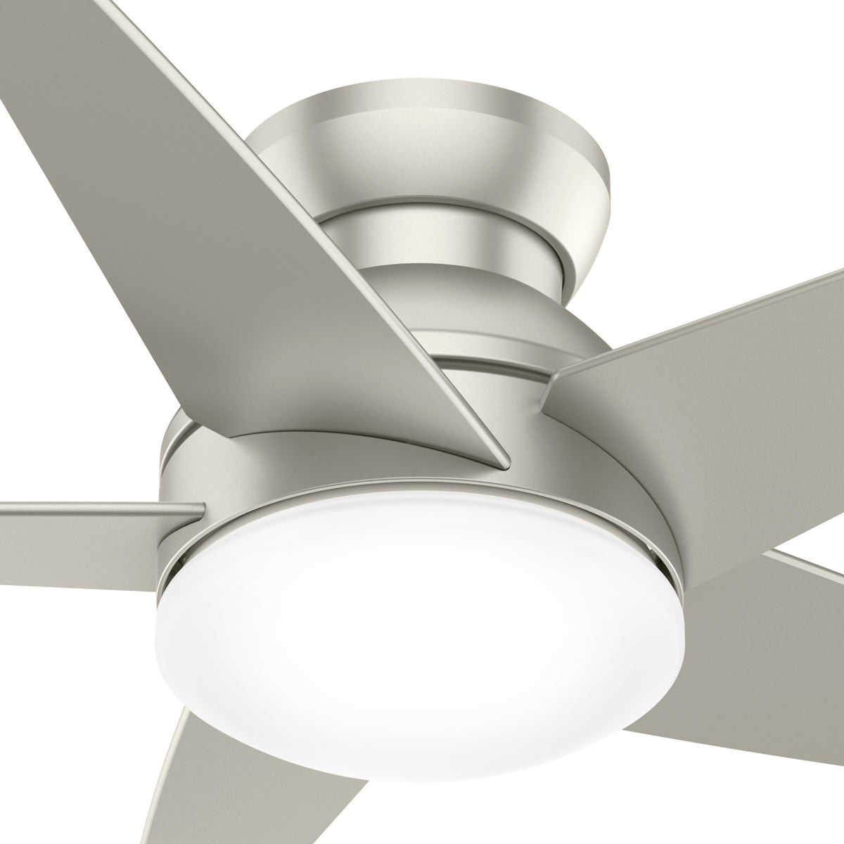 Casablanca 44 inch Isotope Matte Nickel Low Profile Ceiling Fan with LED Light Kit and Wall Control