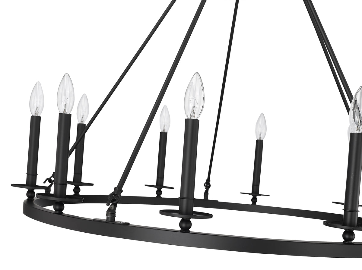 36-inch Florence Matte Black 10-Light Chandelier