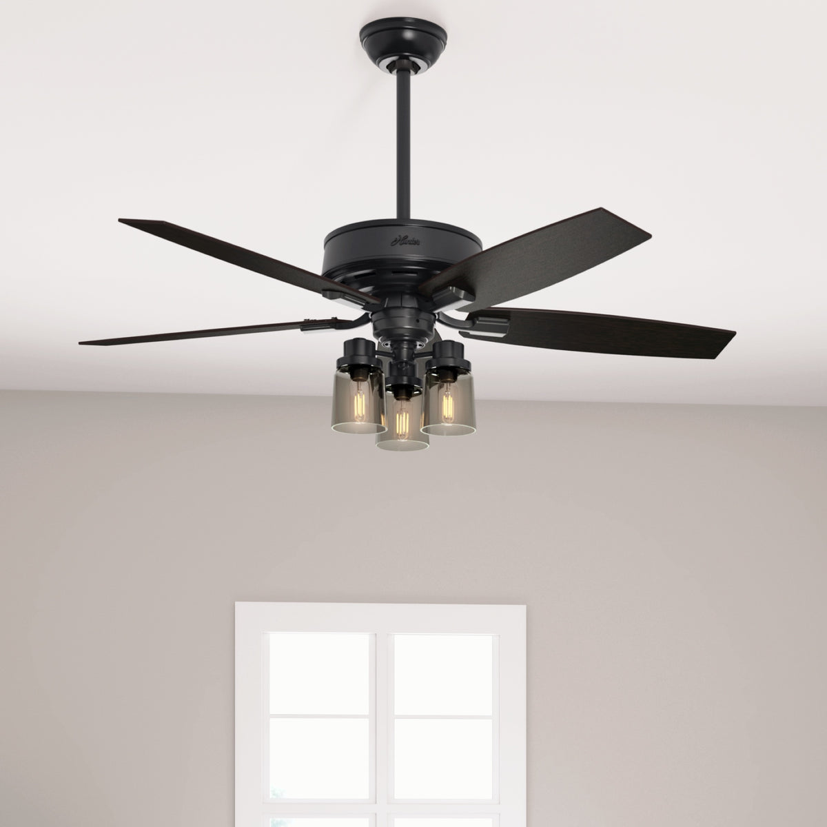 52 inch Bennett Matte Black Ceiling Fan with LED Light Kit and Handheld