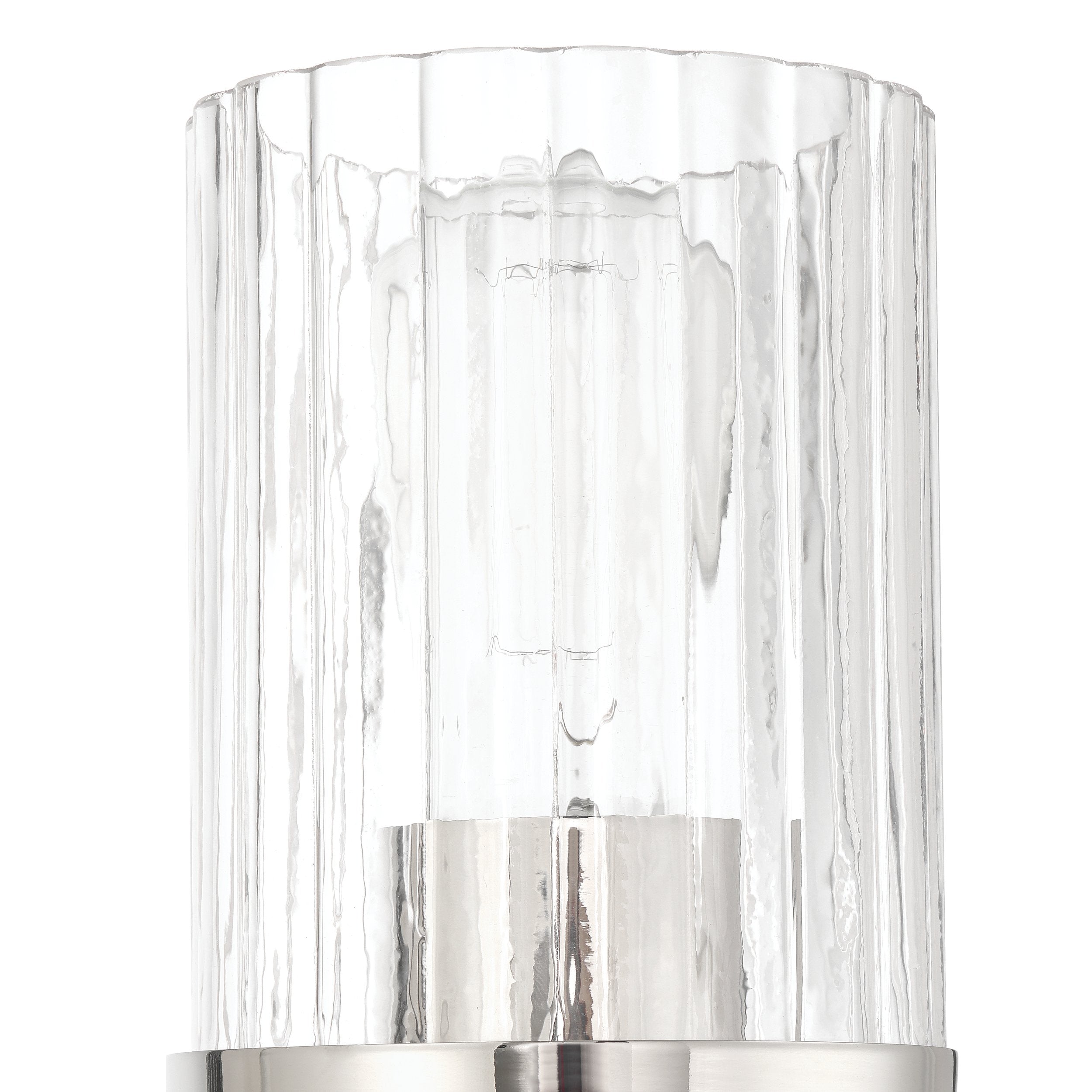 Andrea 5-inch 1-light Polished Nickel Vanity Light with Clear Ribbed Glass Shade
