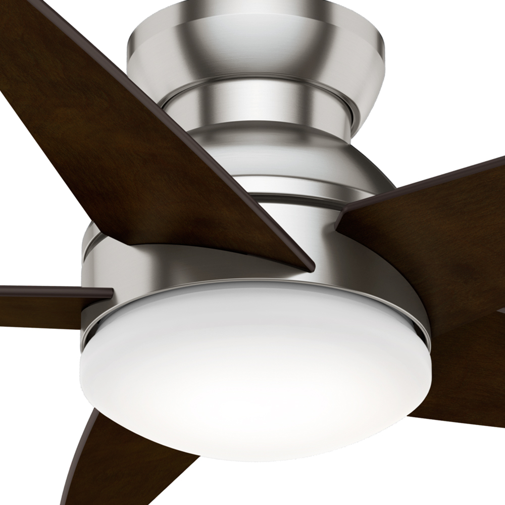 Casablanca 44 inch Isotope Brushed Nickel Low Profile Ceiling Fan with LED Light Kit and Wall Control