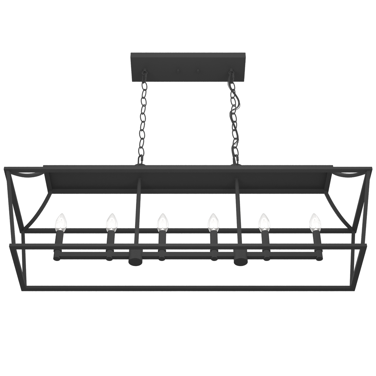 Laurel Ridge 42-inch 6-light Natural Black Iron Linear Chandelier