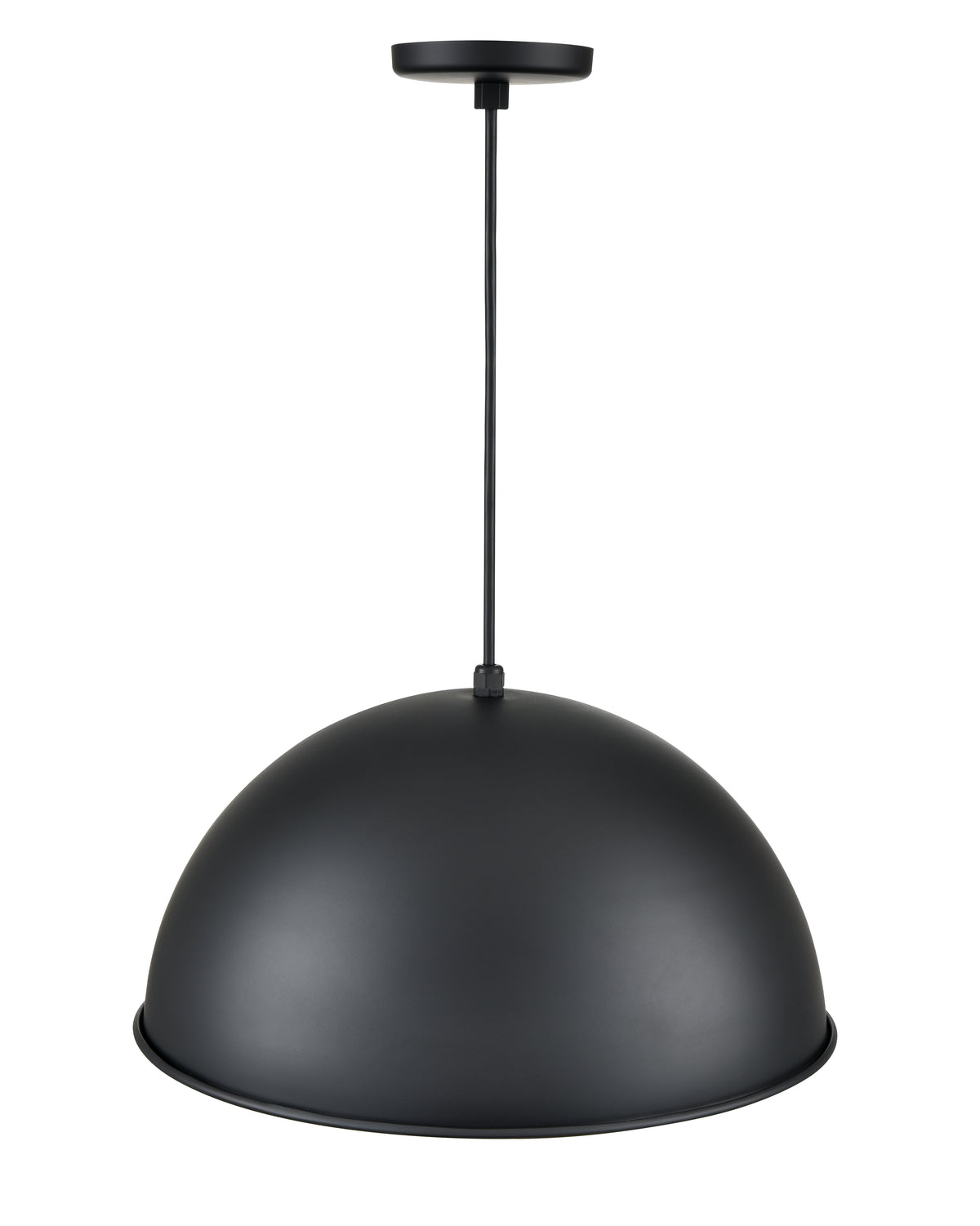 18-inch R Series Satin Black 1-Light Black Glass Pendant Light